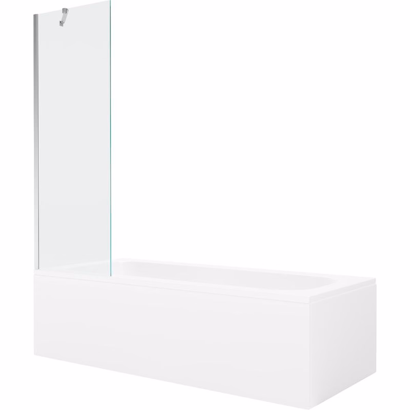 MEXEN/S - Vega obdĺžniková vaňa 170 x 70 cm s panelom + vaňová zástena 60, transparent, chróm 550117070X9506000001