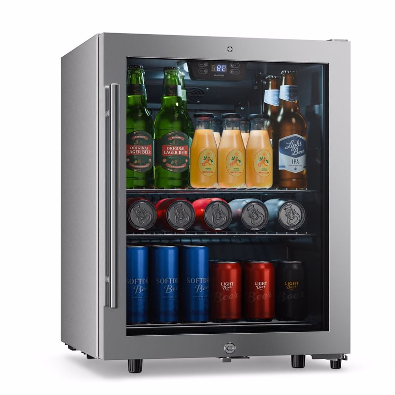 Klarstein LuxeChill, 64cm, 60L, Zunanji Hladilnik za Pijačo, Srebrn, Steklena Vrata, A