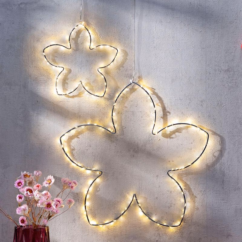 Závesná dekorácia LED Flor, sada 2 ks