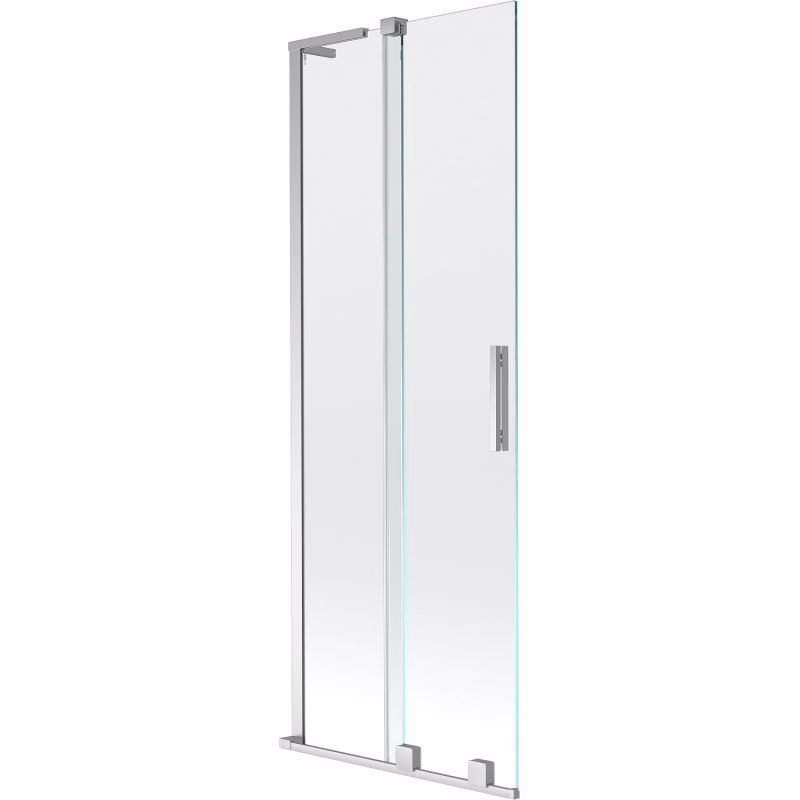 MEXEN/S - Velar L dvojkrídlová posuvná vaňová zástena 75 x 150, transparent, chróm 896-075-003-01-01