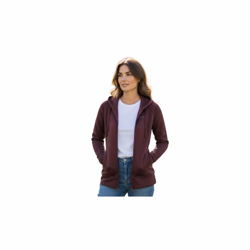 Dámska lyžiarska mikina so zipsom FUNDANGO Share-398-aubergine