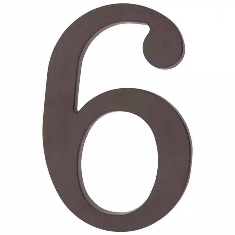 Číslica 6 plastová hnedá 18 cm