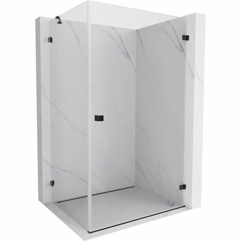 MEXEN/S - Lunar-B L sprchový kút dvere krídlové pravá 100 x 70, transparent, čierna 832L-100-070-70-00-P