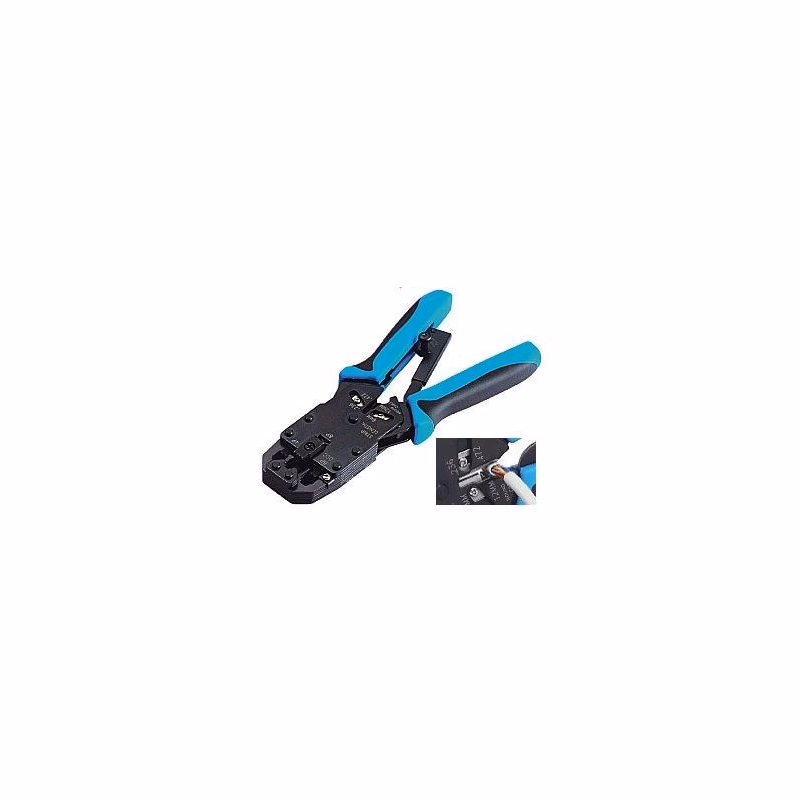 Kliešte krimpovacie PROFI s račňou pre konektory RJ10, RJ11, RJ12, RJ45, DEC s odizolovávačom
