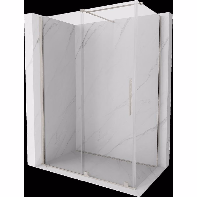 MEXEN/S - Velár sprchovací kút, posuvné dvere 150 x 75, transparent, nikel kefovaná 871-150-075-01-97