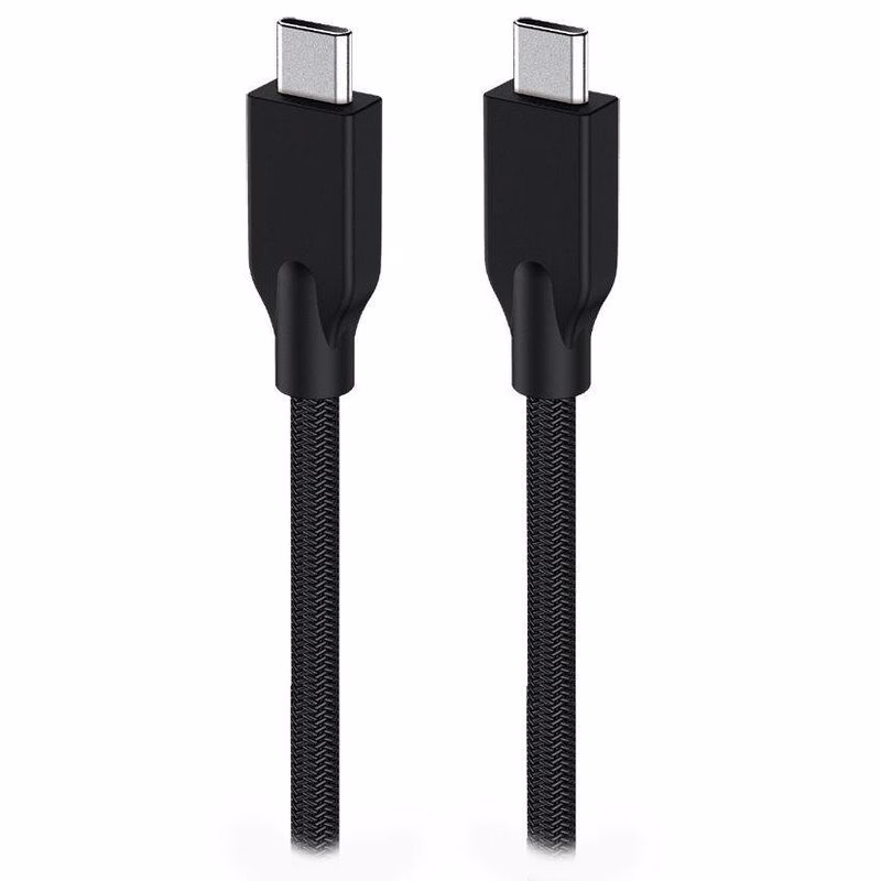 Genius ACC-C2CC-3A, Kábel, USB-C na USB-C, USB 3.0, 3A, PD 60W, opletený, 1,5m, čierny