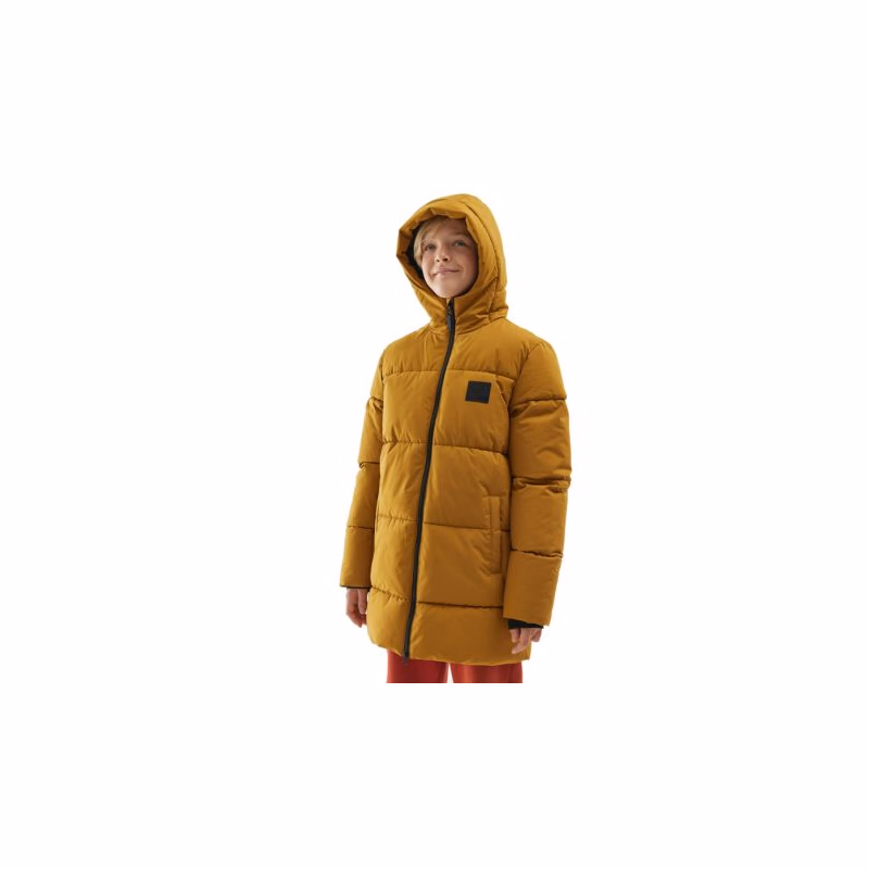 Chlapčenská bunda 4F JUNIOR DOWN JACKET-JAW23TDJAM275-82S-LIGHT BROWN