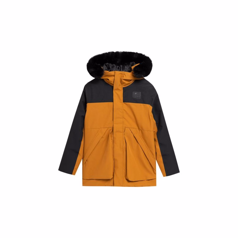 Chlapčenská bunda 4F JUNIOR JACKET-JAW23TJACM109-82S-LIGHT BROWN