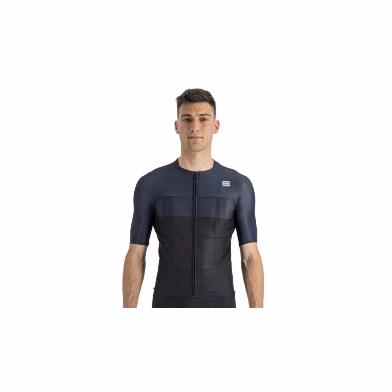 Pánsky cyklistický dres s krátkym rukávom SPORTFUL Light pro jersey, black galaxy blue