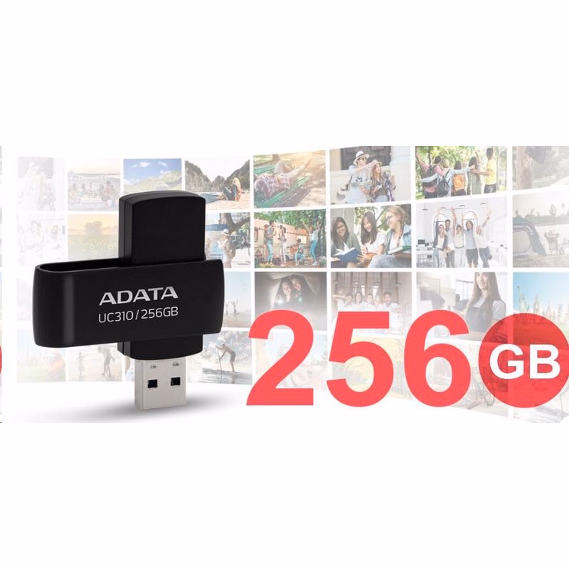 ADATA Flash Disk 256GB UC310, USB 3.2, čierna