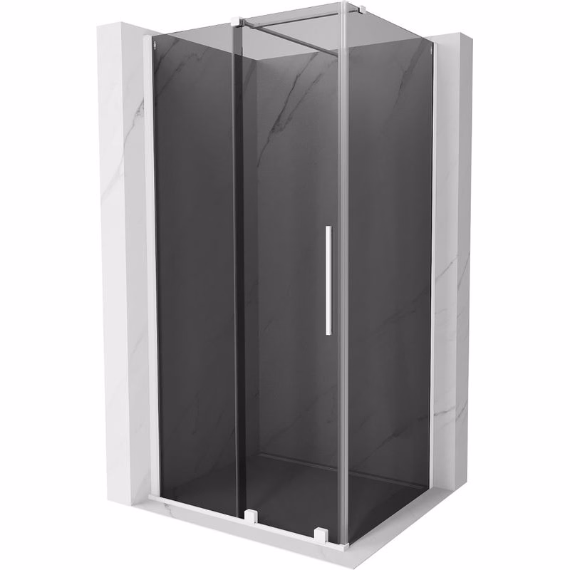 MEXEN/S - Velár sprchovací kút, posuvné dvere 130 x 80, grafit, biela 871-130-080-41-20
