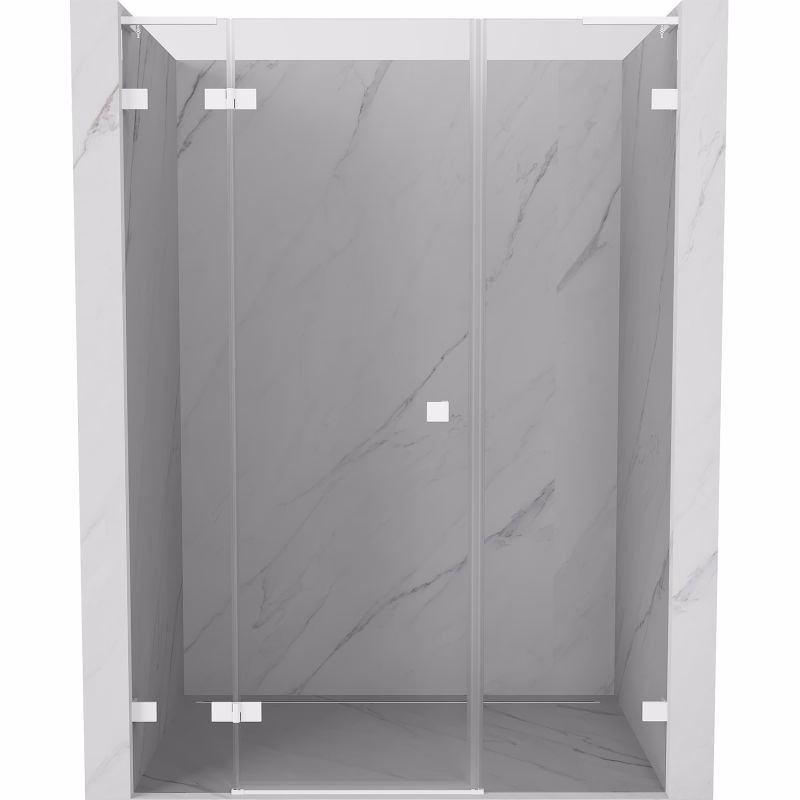 MEXEN/S - Lunar L sprchové dvere krídlové ľavé 140, transparent, biela 834SL-140-050-20-00-L