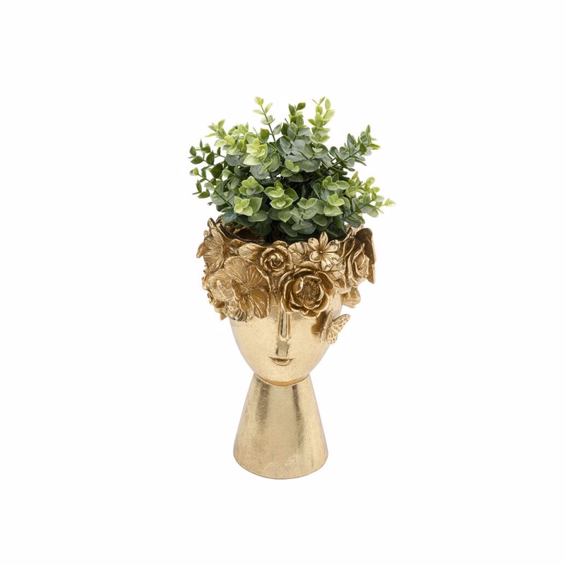 Flowercrown dekoratívny kvetináč zlatý 20 cm