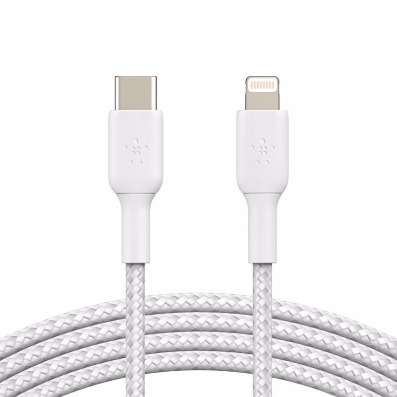 Belkin BOOST CHARGE ™ Lightning / USB-C kábel, 2m, biely - odolný