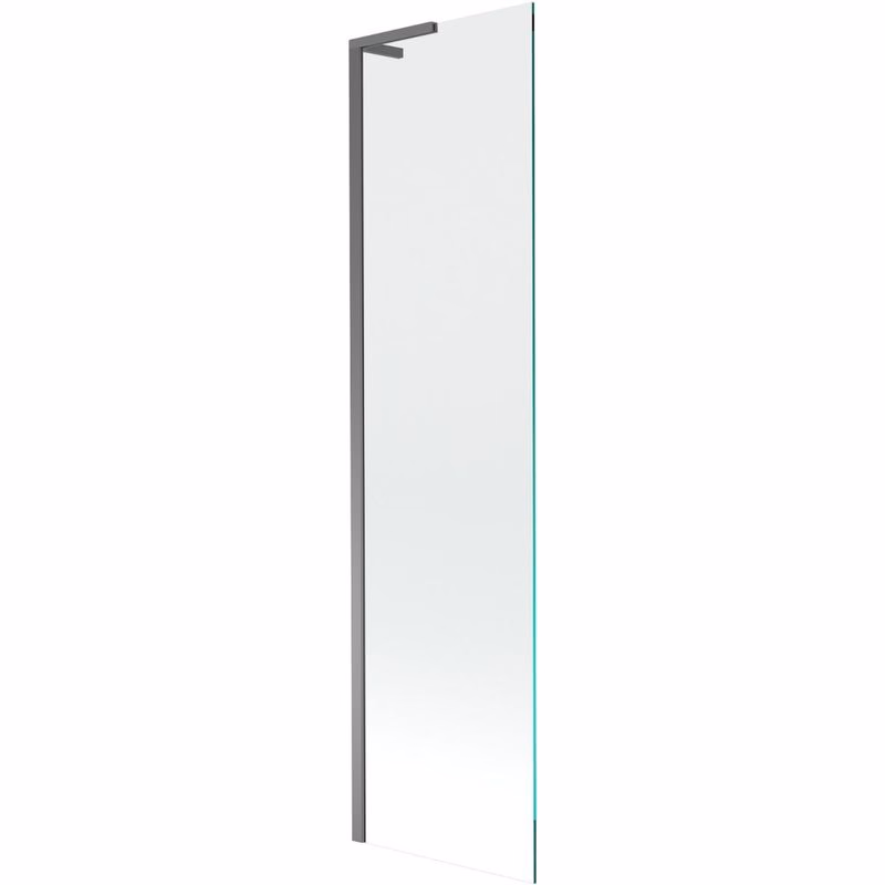 MEXEN/S - Next L vaňová zástena FIX 80 x 150, transparent, grafit metal 895-080-000-03-00-95