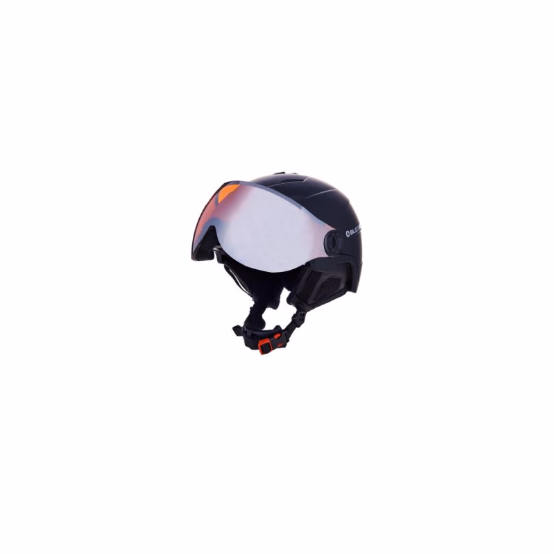 Lyžiarska prilba so štítom BLIZZARD Double Visor ski helmet, black matt, orange lens, silver mirror S2
