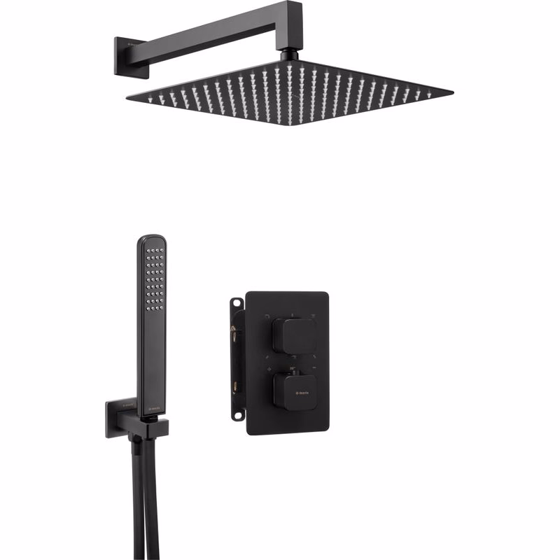 DEANTE DEANTE - Therm čierna - Sprchový set pod omietku, s termostatickou BOX BXYZNECT