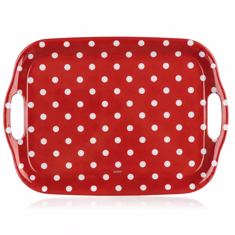 Tácka s úchytmi Dots 36x25,5cm červená 12530541