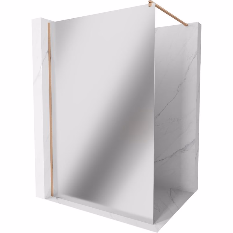 MEXEN/S - Kioto Sprchová zástena WALK-IN 100 x 200, zrkadlové 8 mm, meď kartáčovaná 800-100-101-65-50