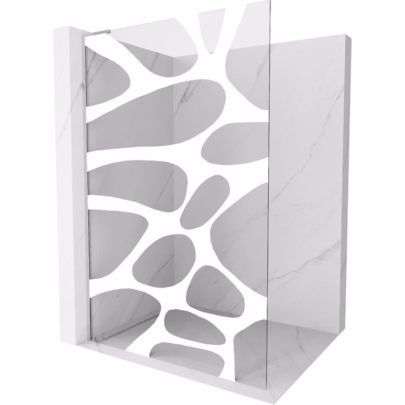 MEXEN/S - Kioto L Sprchová zástena WALK-IN 120 x 200, biely vzor, chróm 800-120-103-01-97