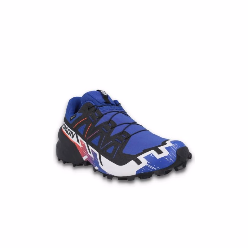 Pánska bežecká trailová obuv SALOMON Speedcross 6 GTX Equipe M surf web fiery red white