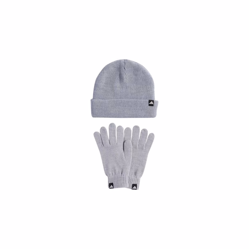Dámska zimná čiapka ADIDAS Glove + Beanie 2 Pcs. Set light grey heather white