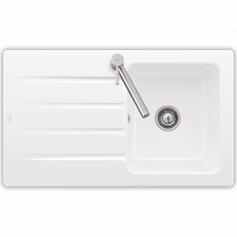 VILLEROY & BOCH VILLEROY & BOCH - Keramický drez Architectura 50 White alpin nástavný 860 x 510 bez excentra 335001R1