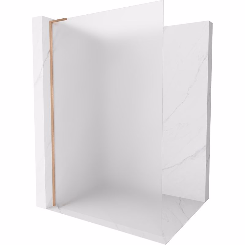 MEXEN/S - Kioto L Sprchová zástena WALK-IN 100 x 200, dekor, meď kartáčovaná 800-100-103-65-30