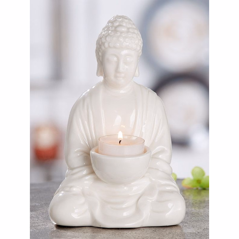 Porcelánový svietnik Budha