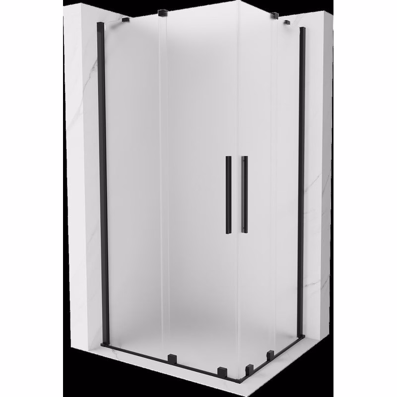 MEXEN/S - Velar Duo sprchovací kút, posuvné dvere 90 x 80, dekor, čierna 871-090-080-32-70