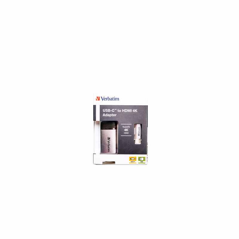 USB (3.1) húb 1-port, 49143, šedá, dĺžka kábla 10cm, Verbatim, 1x HDMI