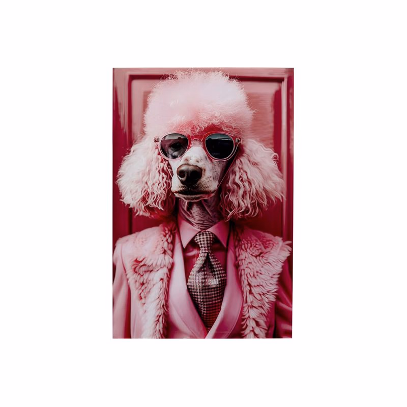 Pink Poodle sklenený obraz 80x120 cm