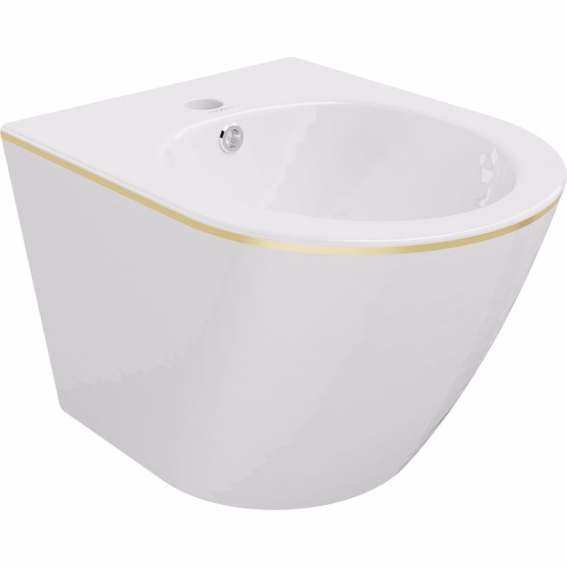 MEXEN - Lena bidet závesný, biela/zlatá linka 35224805
