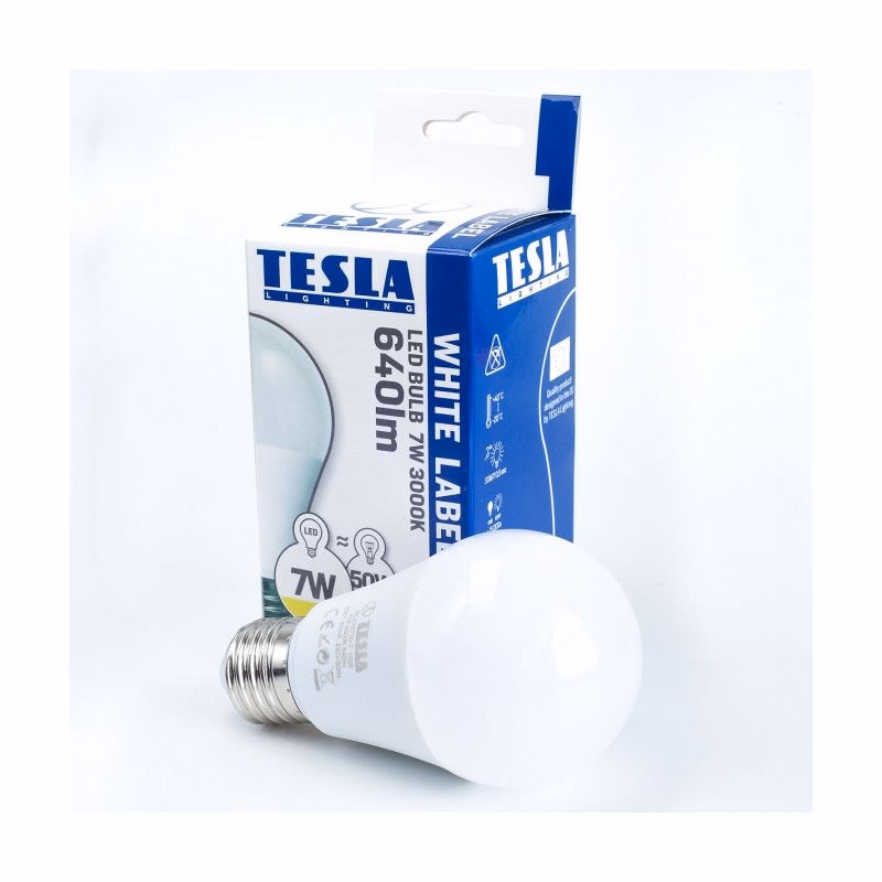 TESLA - LED BL270927-5D, žiarovka BULB E27, 9W, 230V, 806lm, 30 000h, 2700K teplá biela, 200 °, st