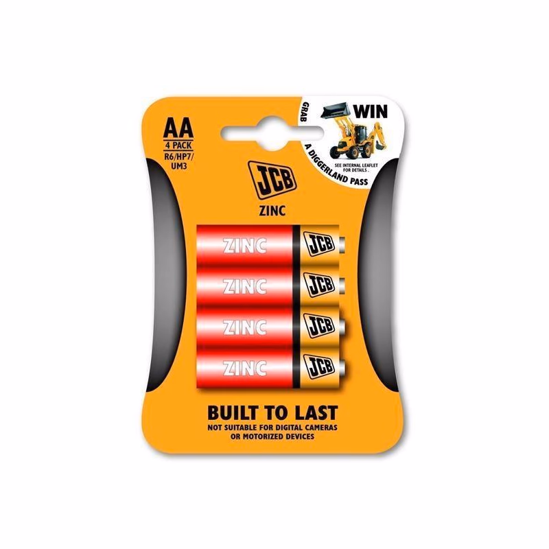 JCB zinkovo-chloridová batéria R06, blister 4 ks