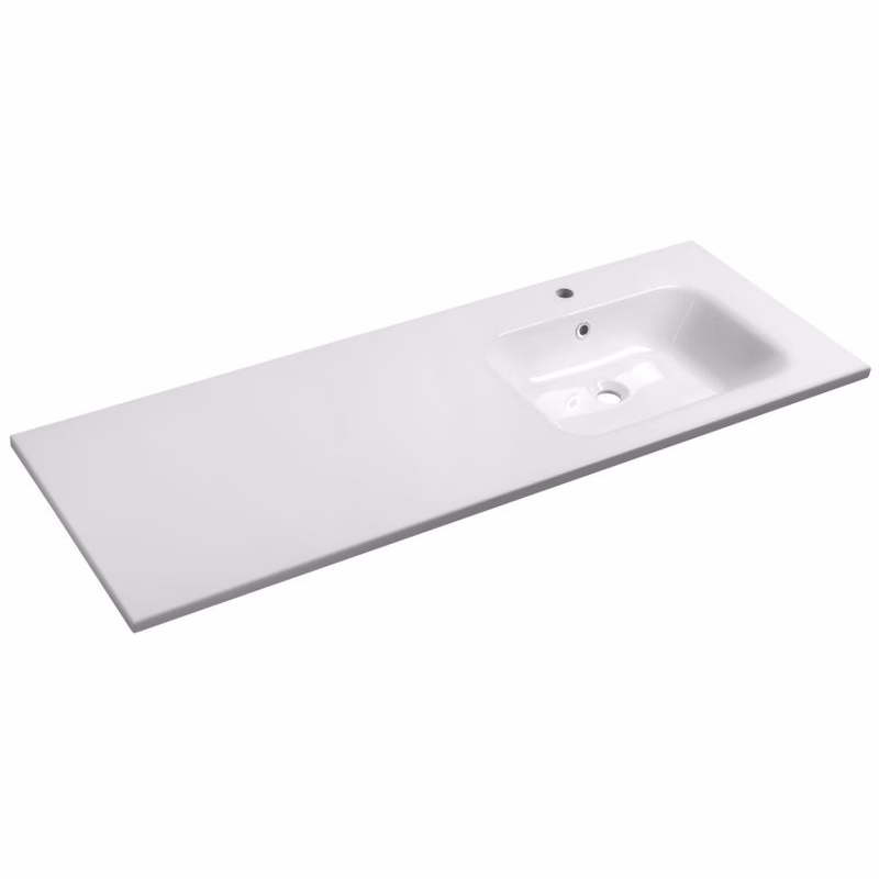 SAPHO - ARECA umývadlo 141x51,5cm, liaty mramor, pravé, biela AC141R