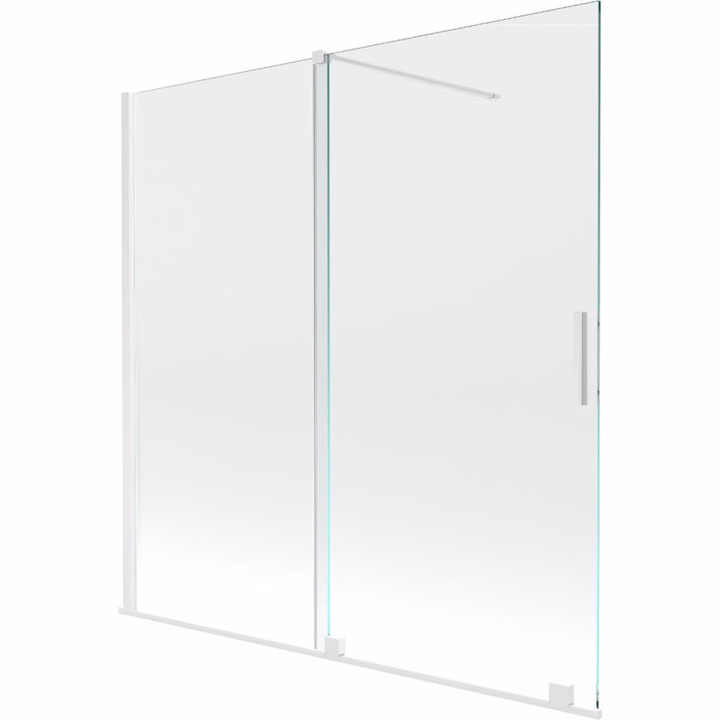 MEXEN/S - Velar Dvojkrídlová posuvná vaňová zástena 160 x 150, transparent, biela 896-160-000-01-20