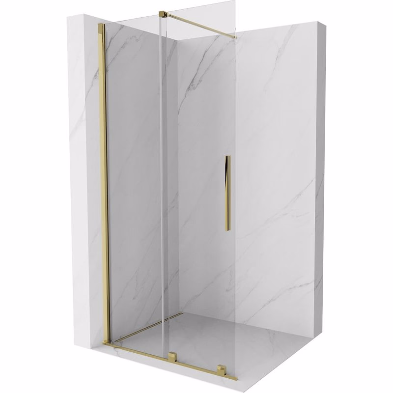 MEXEN/S - Velár posuvné sprchové dvere Walk-in 120, transparent, zlatá 871-120-000-03-50