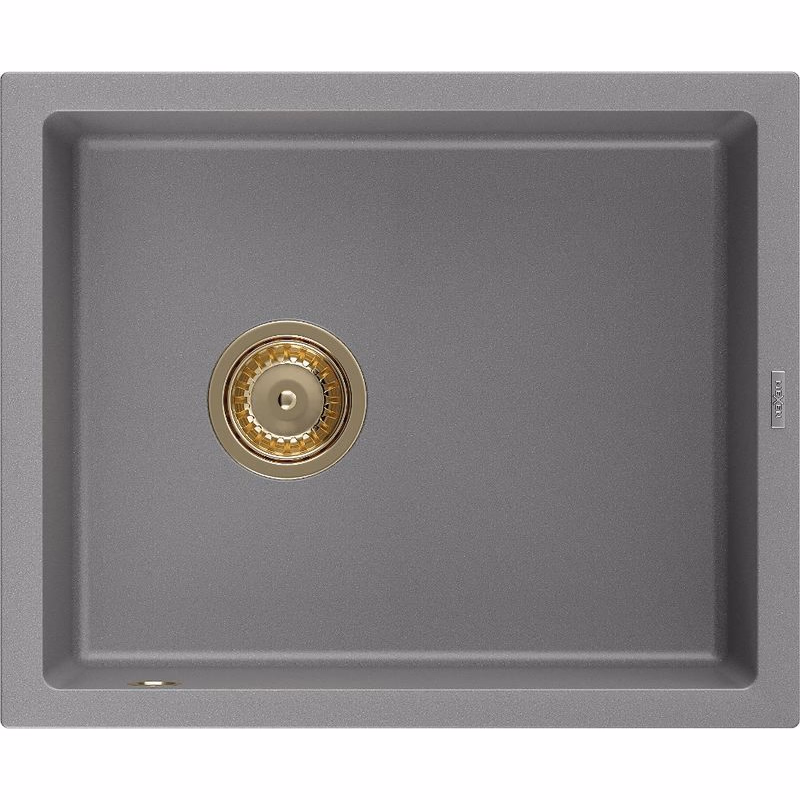 MEXEN/S MEXEN/S - Pedro granitový drez 1-miska 560 x 460 mm, sivá, sifón zlatá 6508561000-71-G