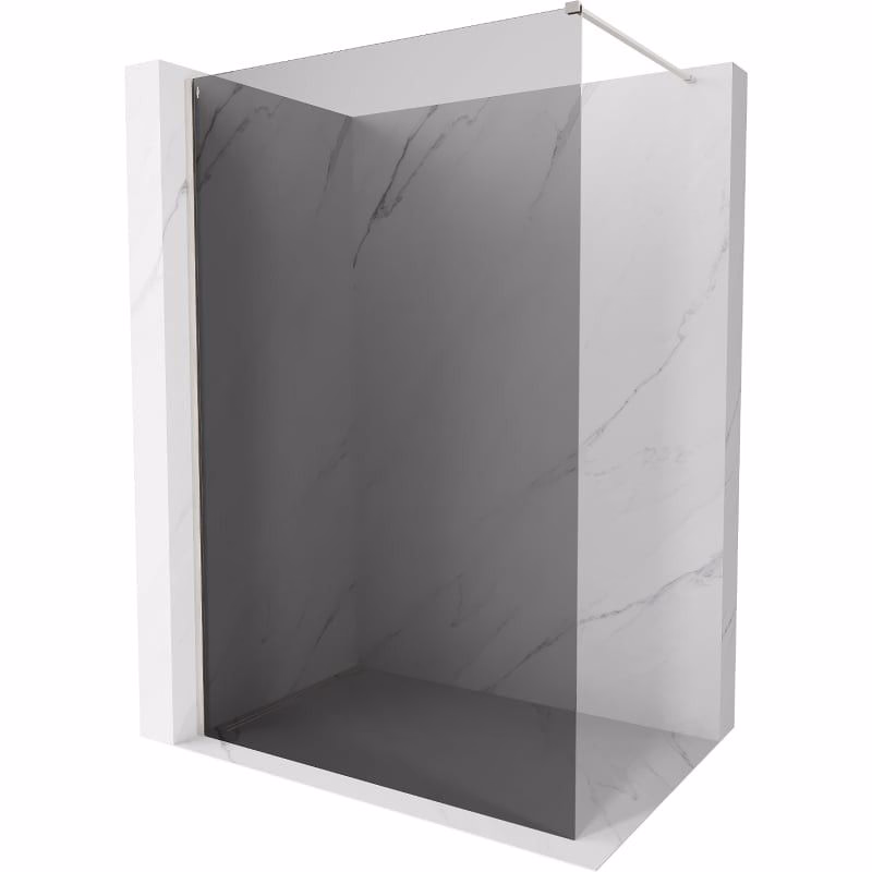 MEXEN/S - Kyoto-X Sprchová zástena WALK-IN 90 x 200, grafit 10 mm, nikel kartáčovaný 800-090-101-97-40-X