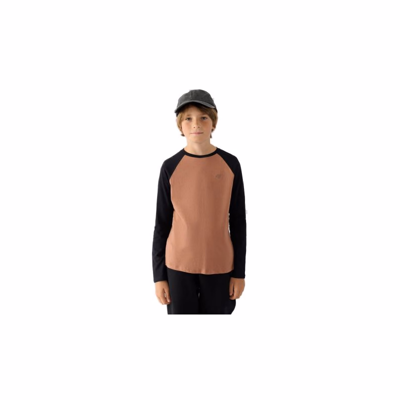Chlapčenské tričko s dlhým rukávom 4F JUNIOR LONGSLEEVE-JWAW24TLONM293-65S-PALE CORAL