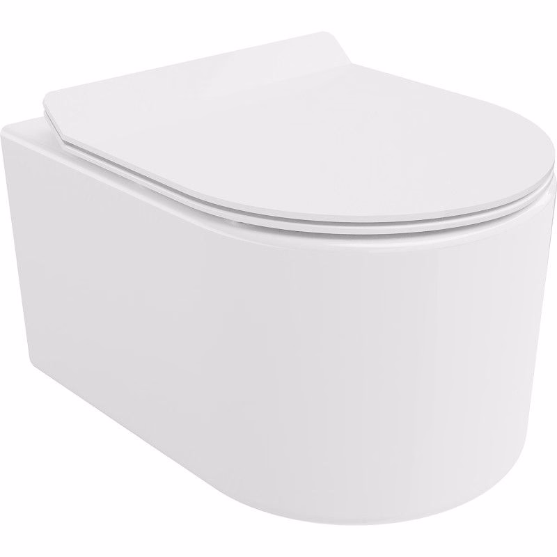 MEXEN/S - Sofia Závesná WC misa Rimless Tornado vrátane sedátka s slow slim, duroplast, biela lesk 30540100T