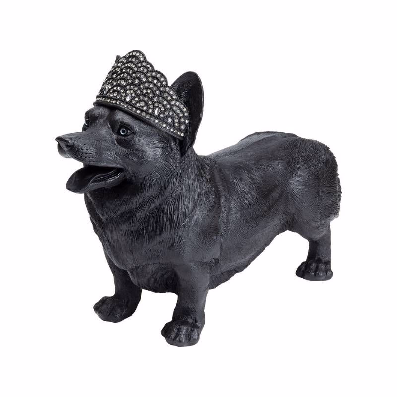 Royal Standing Corgi dekorácia čierna
