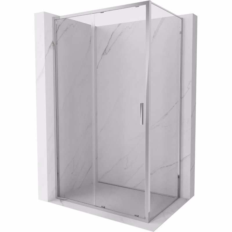 MEXEN/S - Exo sprchovací kút, posuvné dvere 145 x 90, transparent, chróm 8151-145-090-01-00
