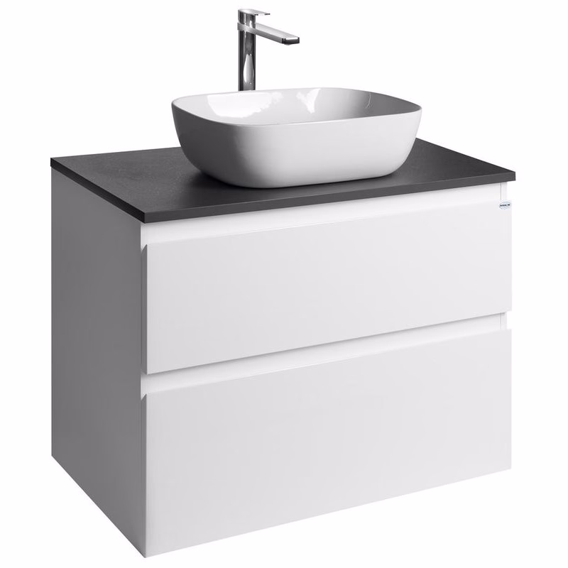 AQUALINE - ALTAIR skrinka s doskou 78,5 cm, biela/antracit bridlica AI280-03