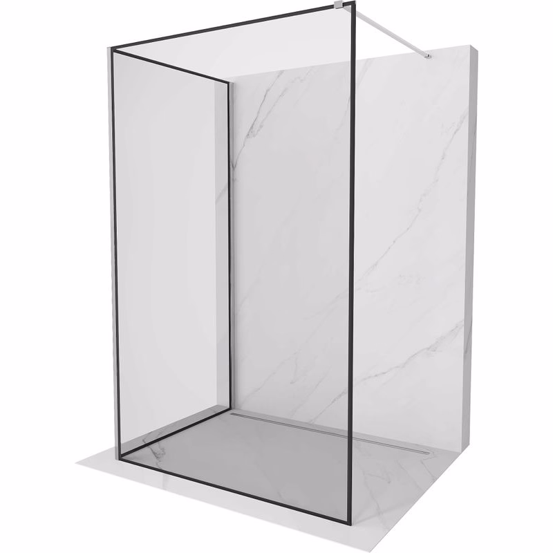 MEXEN/S - Kioto Sprchová zástena WALK-IN 120 x 90, čierny vzor, chróm 800-120-212-01-70-090