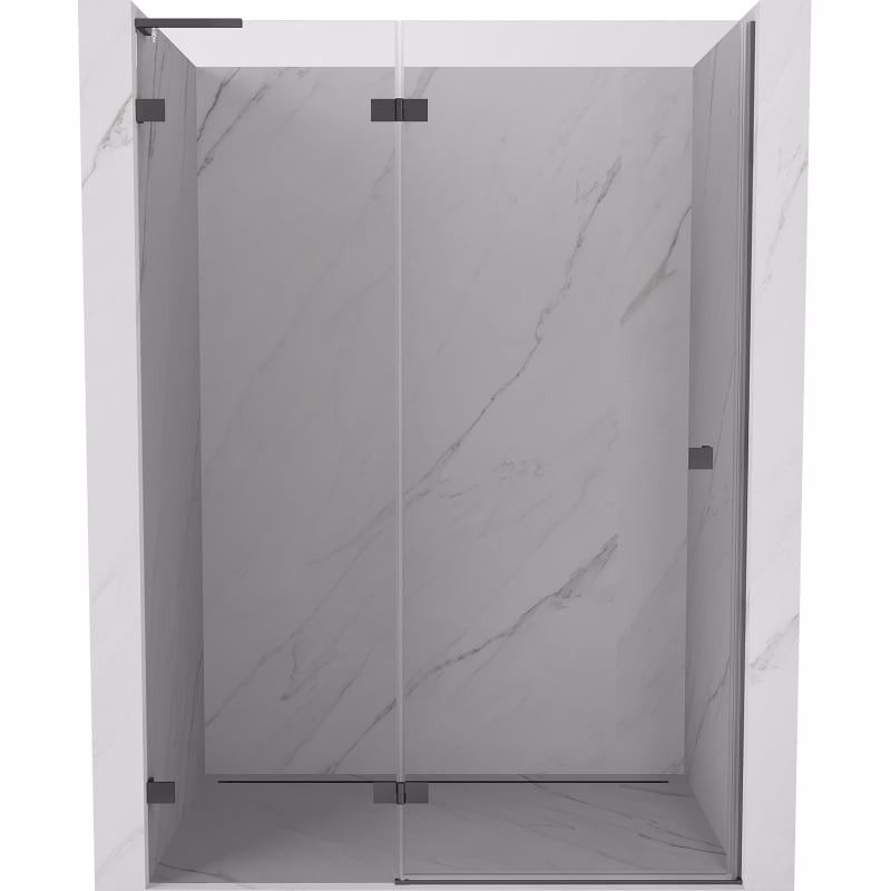 MEXEN/S - Lunar L sprchové dvere krídlové ľavé 130, transparent, grafit metal 834L-130-000-95-00-L