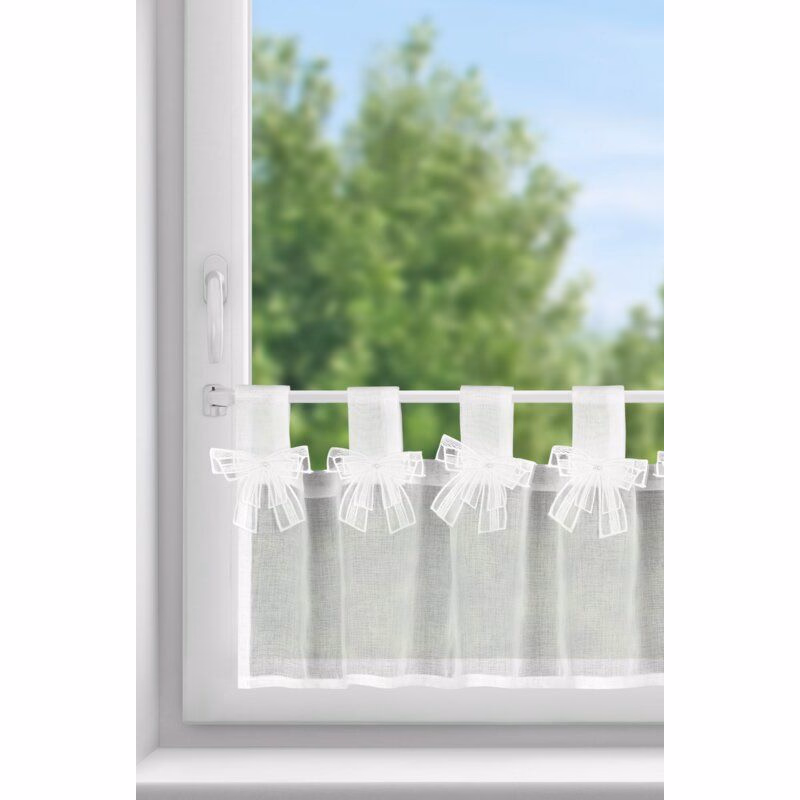 ArtFir Krátka záclona ALEXANDRA PU | biela 150 x 30 cm