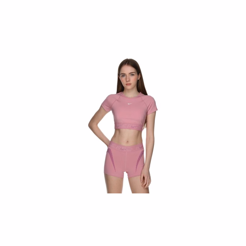 Dámske tréningové tričko s krátkym rukávom NIKE PRO W NP DF SS CROP TOP TT GX-699-Pink