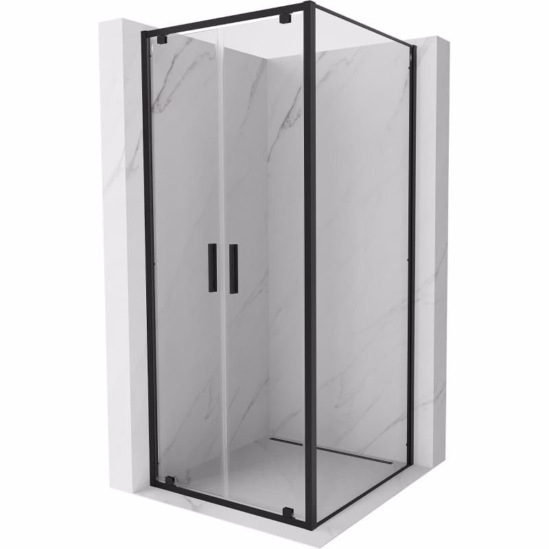 MEXEN/S - Exo sprchovací kút dvere krídlové 70 x 70, transparent, čierna 8182-070-070-70-00